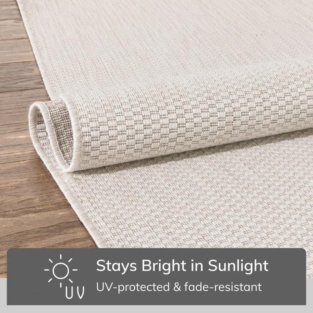 Vibrant Bright Yellow White Plaid Texture Waterproof Outdoor Area Rug 2x3 for Porch Patio Deck Garden Washable Non Skid Carpet Veranda Balcony Camping Foyer Poolside Rustic Minimalist Checkered Rugs