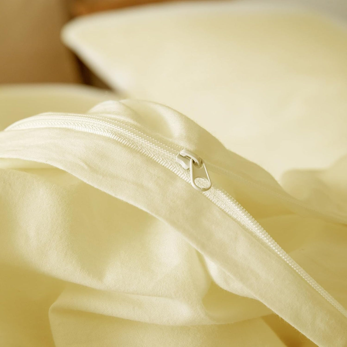 JIYUAN Twin Washed Cotton Duvet Cover Set, 2-Piece, Relaxed Linen Feel