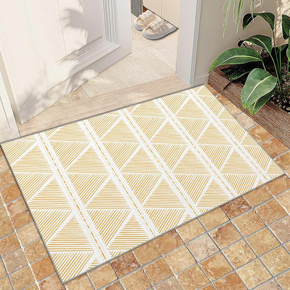 Geometric Rugs for Living Room - 4x5 Rug, Modern Simple Art Rugs for Bedroom, Bohemian Area Rug, Washable Non-Slip Carpet for Office Study Home Decor - Light Yellow