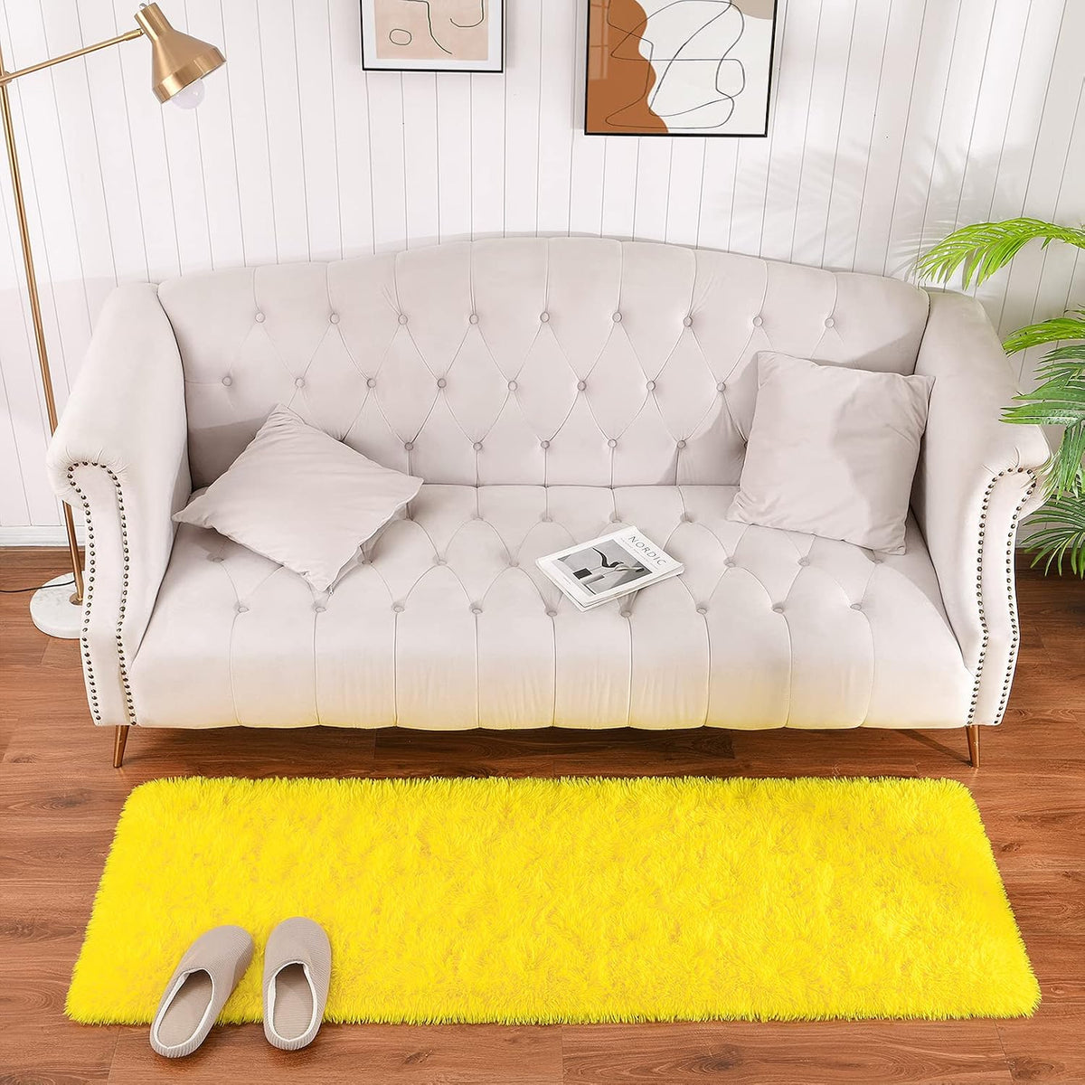 Fluffy Area Rugs 2x6, Soft Washable Shag Rug for Bedroom Girls Room