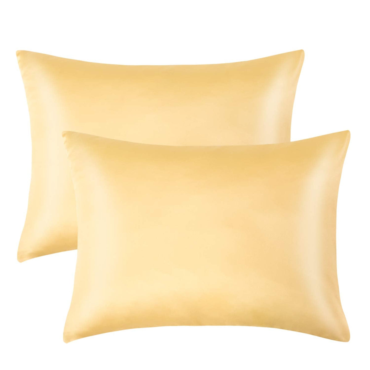 2 Pack 13 x 18 Inch Satin Toddler Pillowcases, Yellow
